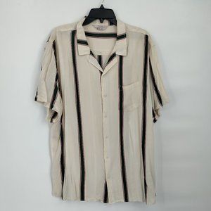 Cotton On Men's Vertical stripe Riviera Short Sleeve Shirt Size XXL